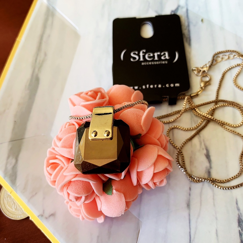 Boho sfera Brown  Labradorite Pendant Necklace